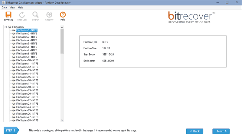 select partition data recovery and press next
