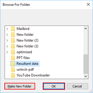 select destination path to save pdf files