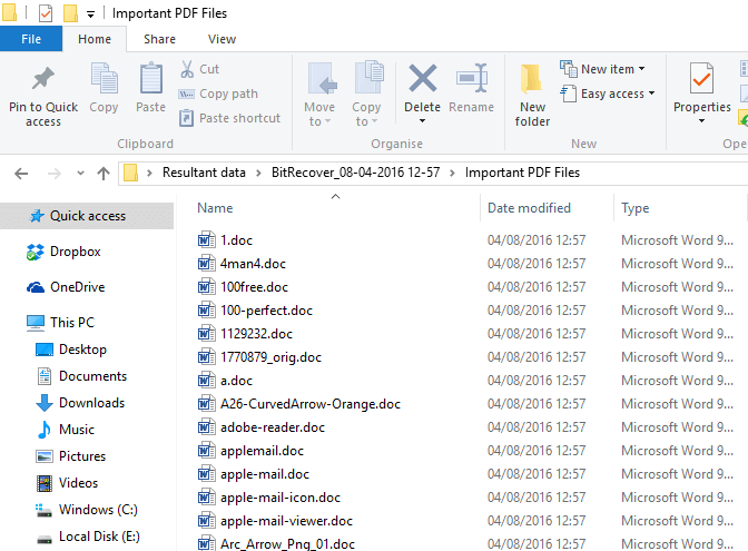 preview resultant data